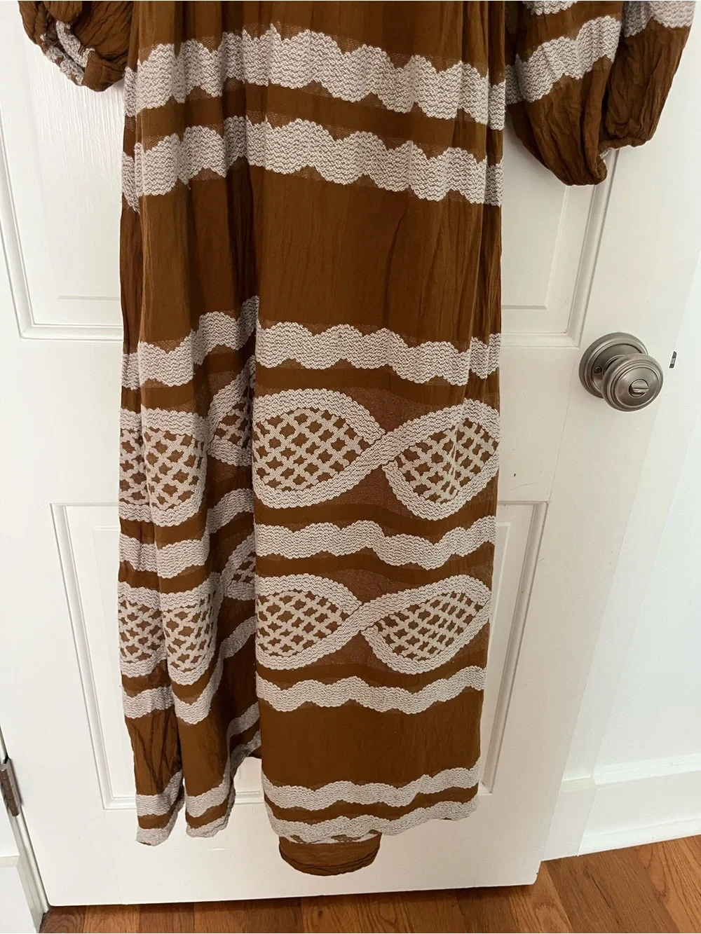 Pearl & Caviar Brown & Cream Printed Maxi Dress - Picture 3 of 3